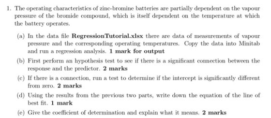 1. The operating characteristics of zinc-bromine batteries are partially dependent on the vapour pressure of the bromide comp