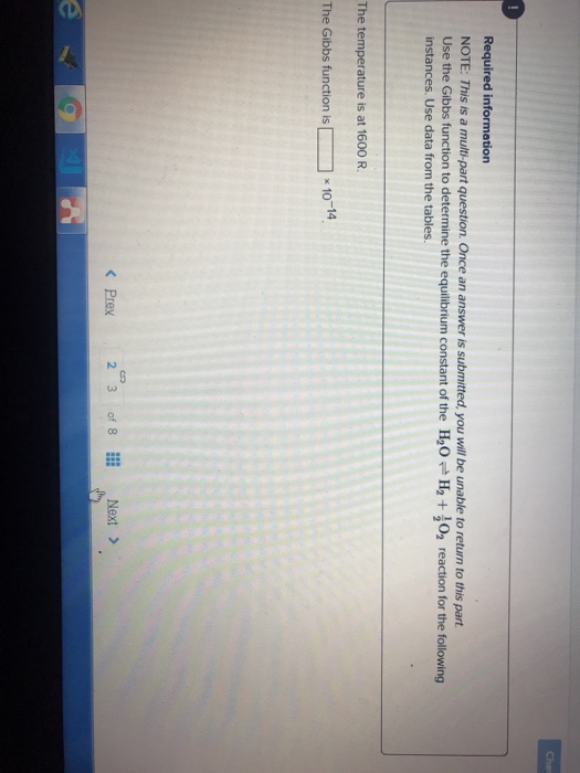 Required information NOTE: This is a multi-part question. Once an answer is submitted, you will be unable to return to this p