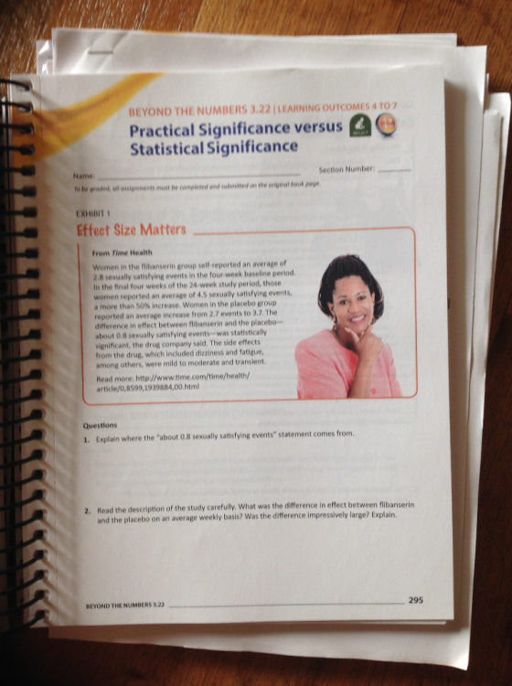 BEYOND THE NUMBERS 3.22 1 LEARNING OUTCOMES 4 TO 7 Practical Significance versus Statistical Significance Section Number Name