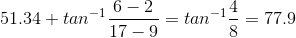 6-2 51.34 + tan1 17-9 77.9 = tan