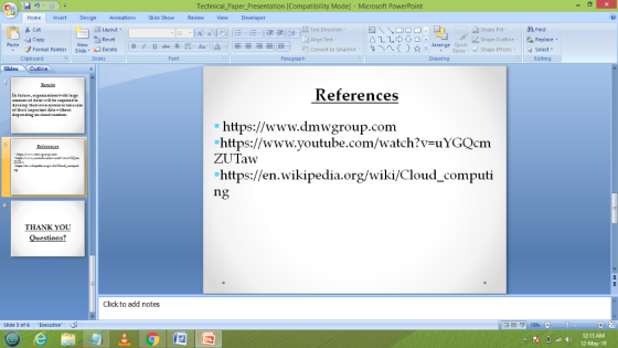Technical_Paper Presentation [Compatibility Mode] - Microsoft PowerPoint Home Insert Design Animations Slide Show ReviewView
