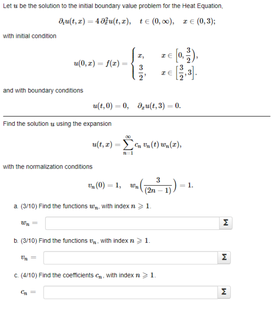 Let u be the solution to the initial boundary value problem for the Heat Equation, tE (0, o0), т€ (0, 3)%; дди(t, г) — 4 0?и(
