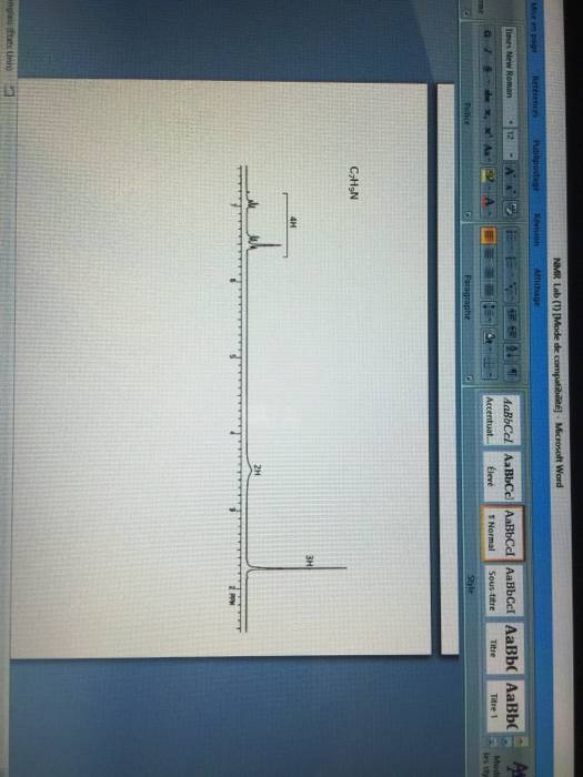NMR Lab (1) [Mode de compatibilité]- Microsoft Word Retérences Publipostage Réion Affichage Mise en page AaBb AaBb A Times Ne