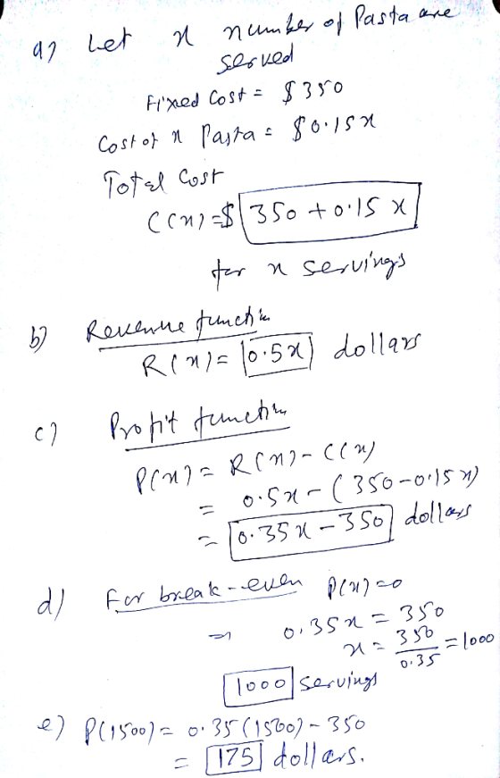 of Pasta re 42 Let Frxed Cost J 3yo Pastao.15 Costo n Totel Cost seruims Reulnne fruch R 0.5 dolla (u SI.0-95) xs.0 035 3So d