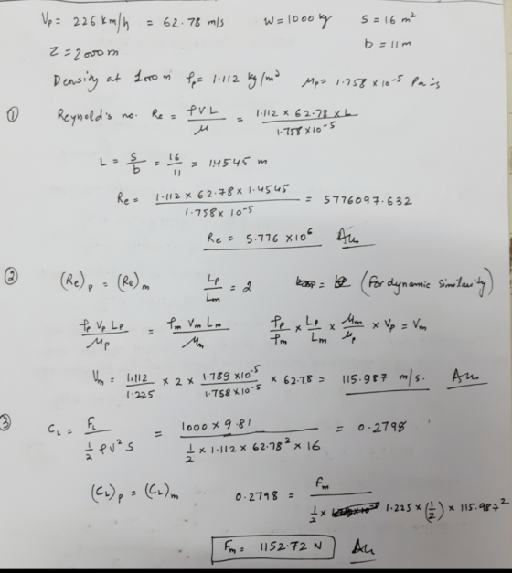 w= 1000 b=11m Reyn.lds no. R. fYL = 1.112.6 2.2LL 1, = s776 97.632 1758x IO- he = 5.776 x 10. 15-9 1.2교 5 758 X10 0.279% 2 x