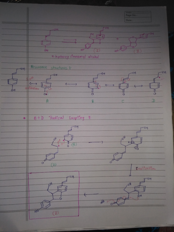 Page No Date ,や Resonance structuxes 6 oH (-ㄧㄧㄣ dlatisw PA upting orv