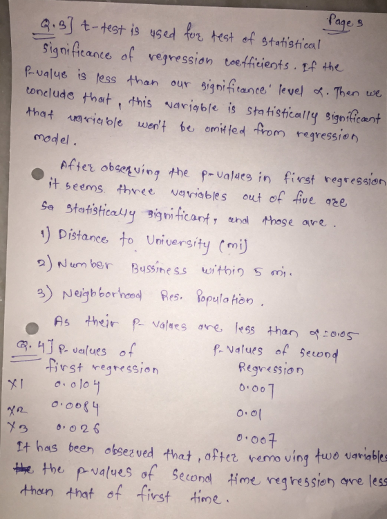 Page s a, s] t-t at is ysed慨test of statistical significance oC regression toefficients.t-fthe P-value is less than our signi
