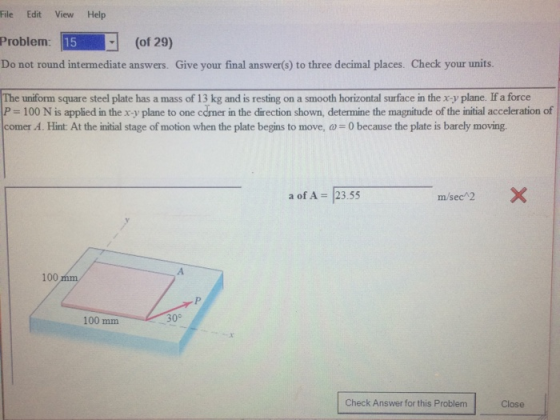 File Edit View Help Problom 15 (of 20) Do not round intermediate answers. Give your final answer(s) to three decimal places.
