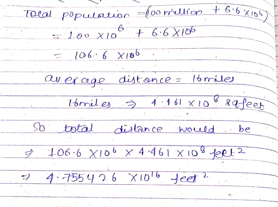 6 106.6 ×106 w erae distance ómle So total ditancewould be ー) 4.755426 ΧΙΟ16 -jeet