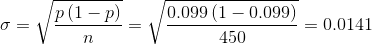 V/p(1-2-v00999 i p (1-p) 0.099 (1-0.099) 0.099) = 0.0141 450