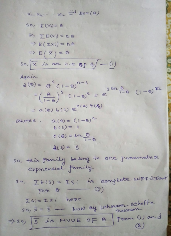 id Ber ( Xi, X Xn S0, ECX)= So EX)=ne →E(エxi) 7E() he So, e an Again S CI-e S-u T- CI-en =e = 6(s)ecre) そ(s) = a(e) ale)= Ci