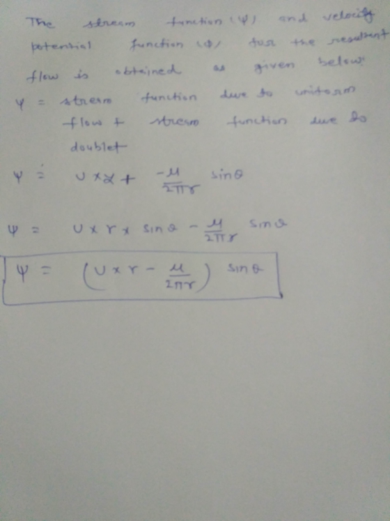 +metion 4nd velo anction o u +he nesalnt sdream atential aiven belew uniteam flew is btined tunction dur to Y - 4tresm flow t