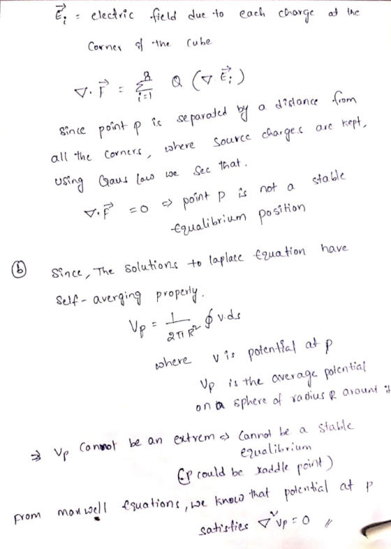 E. Cor ne จ่ .the (uhe 3 al the Corners here Source chorgec oie k point p is not stalle eualibrium posiHon (0 Since, The so