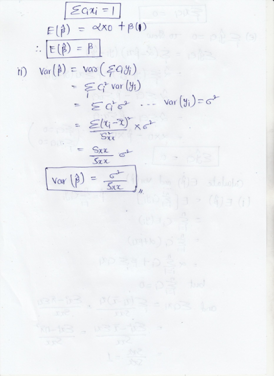 Eari ElA) E (P) P (gai) ti)Var(A) vad Var Var El4-2) Six Sxx Sx VoY