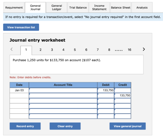 General General Income Trial Balance Balance Sheet Analysis Requirement Journal Ledger Statement If no entry is required for