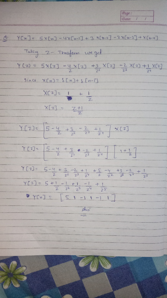 Page: Date: / 5x Em)-4xCn-11+3 [n-21 -2 xn-3+x n-4 YCn] gel Takay 2 LUe YCz)5x[z1-4XLZ+3 X(z]-2 X2) +1XCz 72 XCn)zSIntsEn- Si