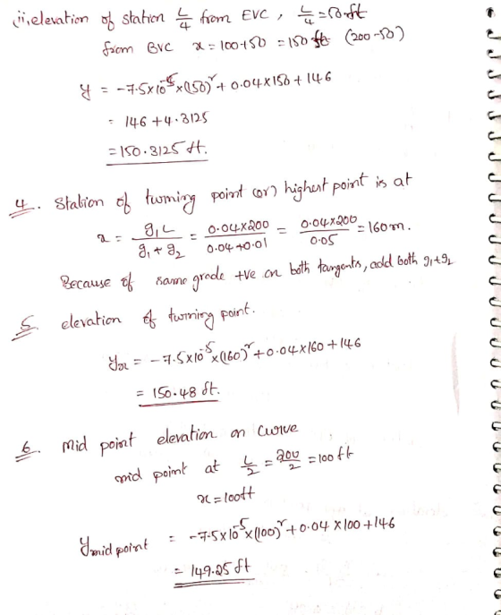 = ISO-3125-tt. ponf cor) highunt poinf is at bot, tangents, add both 91th . elevation tt tumirg point = 150.48 ft. flid point