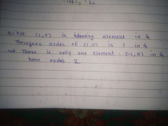 2 e is identiy element in s si hce J emen n is omly ne element o) inG N 2