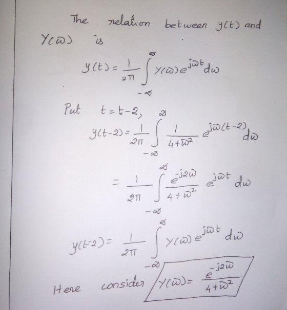 The Trelation between yCt) and Yca ius 2 TT Pac T C7 Put Jt-2), dio yit-2) 4+ 4 t ya2) 211 consider = Here 4+2