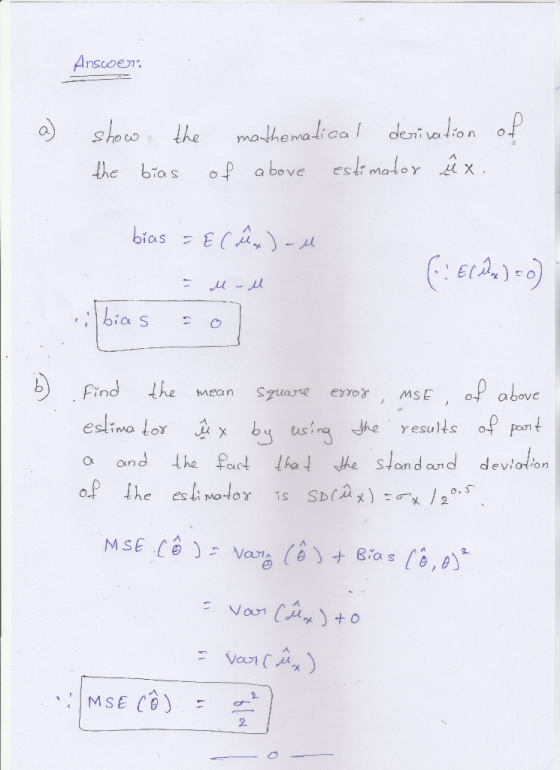 mathema-tiCo mean Sae exo MSE o above o and heha he sJondoutd deviation