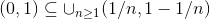 (0, 1) C U11/n, 1 - 1/n)