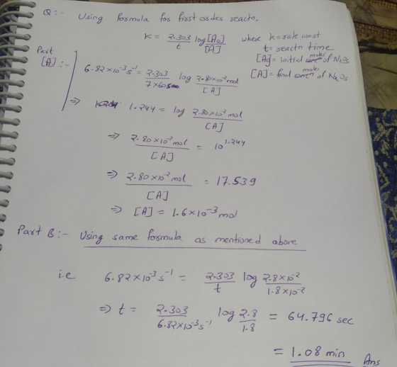 Using smula fos frsst os des eachn whac t- seactn time n akes TAJ Past CAJ (o CAJ Part B:-Using same osmula as mentioned abov