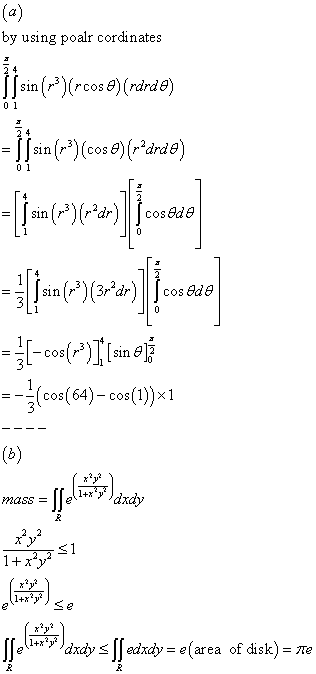 (a) by using poalr cordinates a()(rcos) (rdrde) Sin 0 1 JSsin ()(cos e) (arde) 0 1 cosGde Sin |(P-)X(<)= (3a) cos Gde S1 n 1