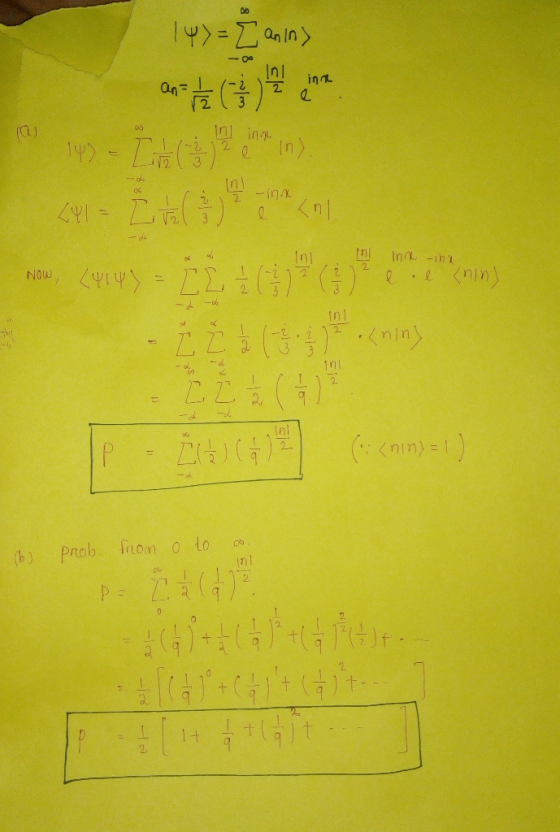 23 nl ing Inl n in i Now <nin 2L3 in Ini (b) Prob. moon o to 2.