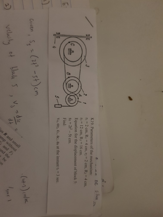 o ne silva K19. Parameters of the mechanism: n=2cm. Ri = 4 cm, r2 = 2 cm, R2 = 4 cm, r3 12 cm, R3 16 cm. Equation for the dis