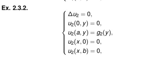 Ex. 2.3.2. u2(0, y) 0, u2(x, 0) 0,