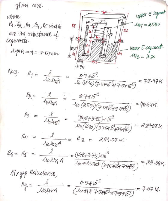 HV coML. per Reqpnh ち ,チ·5 he 3.75 =75.974 Hir gap Meluctanca 0-5* 1o