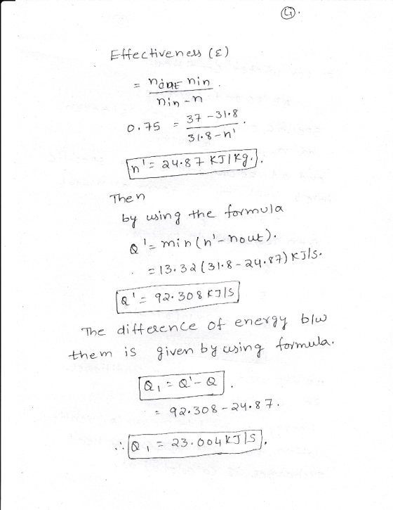 EHectivenes (s) Yin-m 3.8-n The n by usin g the formvlo Q - min(n- hout) The ditterence of eney blw them is given by wsin f