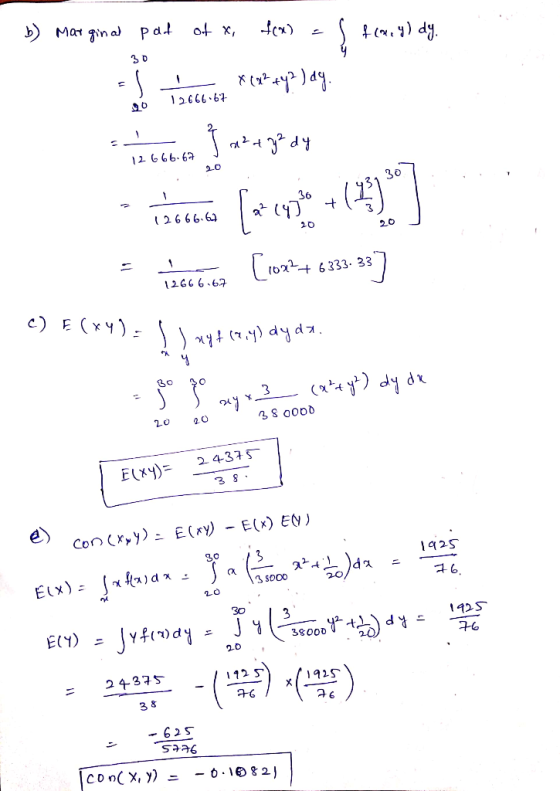 3 D до 12616-67 2.0 30 20 10x1+ 6333. 33 2666-62 c) E B S oood 2。20 2437 5- E(xy)= 3 S 92S 2.0 2437S 3 8 1125 a-6 -62 S 57%