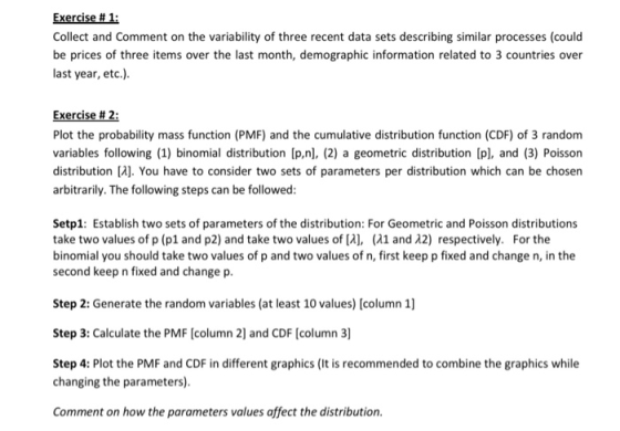 Collect and Comment on the variability of three recent data sets describing similar processes (could be prices of three items