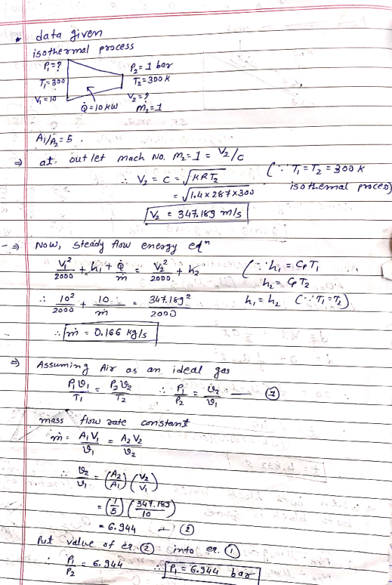 data ivem isothermal pacess T-300K T-300 M,=1 AVA /c out let mach No. M2-1 = at. KRT i.4x 2&tx30s . iso tLemal Proces 347 13