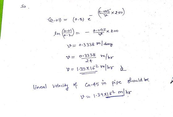 So ne 12= 0.3338 m/day 3338 mh 24 8,ould be F CA-45 1n pipe lineal Veleci