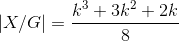 |X/G|=\frac{k^3+3k^2+2k}{8}