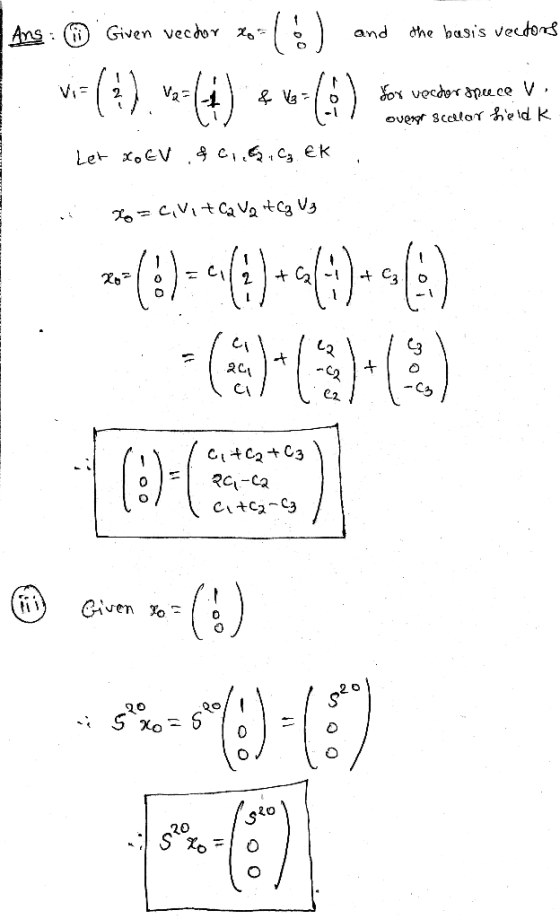 and the basis vecdos 1) 20 20