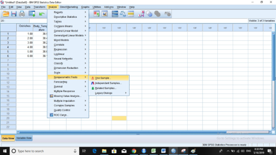 Untitled1 DataSet0]- IBM SPSS Statistics Data Editor File Edit View Data Transform Anlye Direct Marketing Graphs Utilities Ad