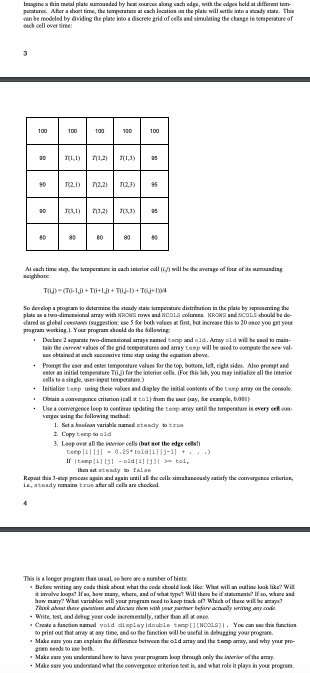 een be modeled by diding the plate io adiscrese grid of cels and sulting the change in tenspentureof ell over 90 2.2 3) dared