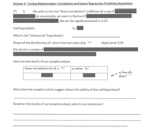 Section 4: Testing Relationships: Correlation and Linear Regression Prediction Equations We wish to test the linear correlat
