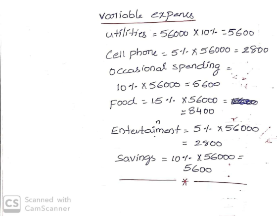 ocasional spendjn loJ- X56000 600 FoO 840 rn Savings ニ10% X56000 s Scanned with CamScanner