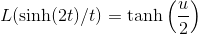Lisinh(20/t) = tanh
