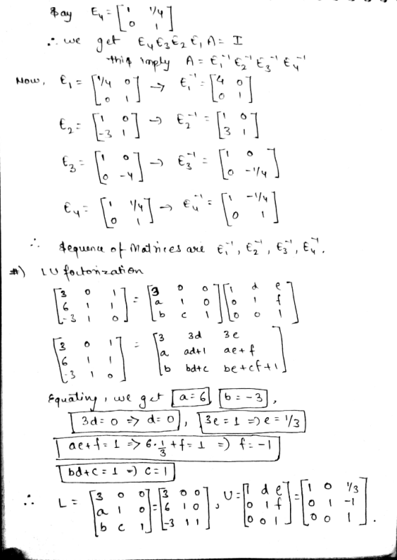 ay E O thiplyA €e,e, Now €1 - V4 4equnu ot Matntes foutoizat en LU e C 3d 3 e 3 2 aef odt a. be+cf 3 Fquating 3e = =) e =