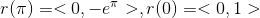 r(pi)=<0,-e^{pi}>, r(0)=<0,1>
