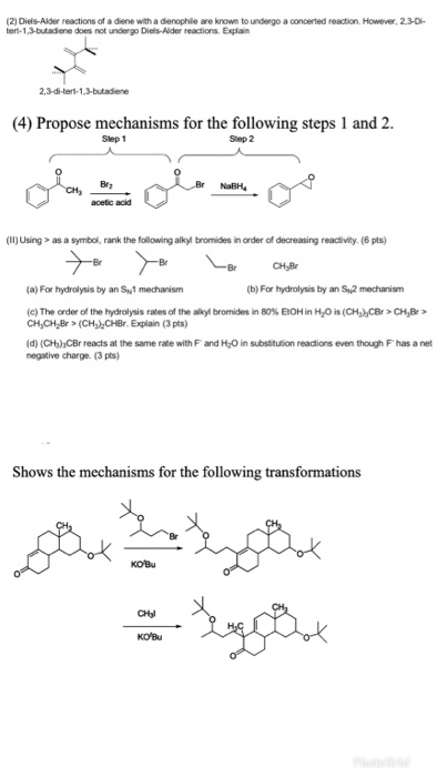(2) Diels-Alder reactions of a diene with a dienophile are known to undergo a concerted reaction. However, 2,3-Di- tert-1,3-b