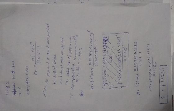 % 6h-15 Aattzaa p730o 2 pesing formulas T-a) Pr Initial Buide Ointrest ate per pervsdl Cemponchd -iereudlly As$7300x O. 0245