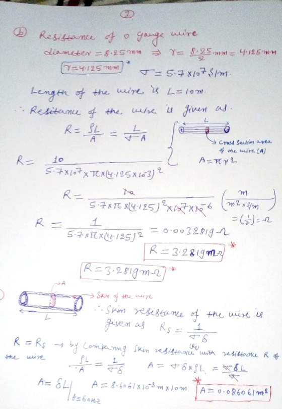 wre Resibamee oe &-25 diameteY =8.25.mn 4125m Length the ire s LE1om Relitane the he uJinent a . L L A R=PL 1 CroH Sabion are