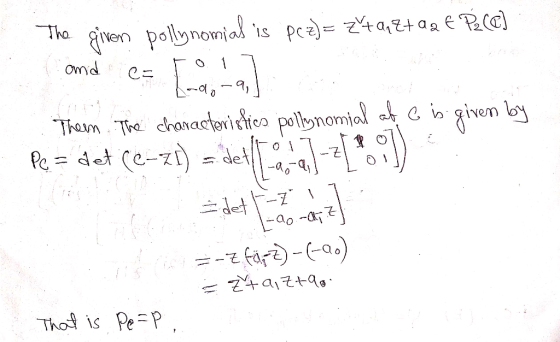 ond C chonactericic polynomi Tho is PeP