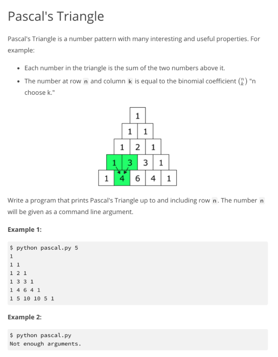 Pascals Triangle Pascals Triangle is a number pattern with many interesting and useful properties. For example: Each number